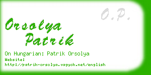 orsolya patrik business card